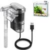 Haoppmof Filtro esterno per acquario, USB, 2,5 W, 250 l/h, mini filtro sospeso, per | Hang-on - Filtro per nano acquari, portata 250 l/h, funzionamento a cascata silenzioso, salvaspazio, con flusso regolabile