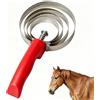 Esforzarse Striglia a Spirale, 4 Anelli, Spazzola per Prurito di Cavallo, Rosso | Pettine per Curry di Cavallo in Metallo,Striglia a Spirale in Acciaio Inox per Cavalli,Bovini,Massaggiatore per Allevament