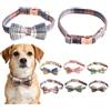 Kiddo Sky Collare per cani con motivo scozzese, personalizzabile, con nome e numero di telefono, collare per cani di taglia piccola, media e grande, regolabile, con fibbia in metallo e fiocco, per cani di