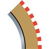 Scalextric Curva a raggio 2, bordi esterni della curva 45° x 4