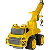 BIG - Power-Worker Maxi-Kran (giallo) - grande gru giocattolo con verricello e braccio estensibile, veicolo giocattolo per bambini dai 3 anni in su (portata massima 50 kg)