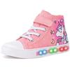 FUNCOO PLUS Scarpe da ginnastica alte per bambini e bambine, in tela | Scarpe lampeggianti per bambini, facili da allacciare, tomaia traspirante, casual, scuola, asilo, all'aperto, parco