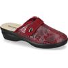 Valleverde 25234 Pantofole Casa Camera Donna Panno Bourdeaux Tacco Zeppa 4Cm Suola Gomma