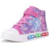 FUNCOO PLUS Scarpe da ginnastica alte per bambini e bambine, in tela | Scarpe lampeggianti per bambini, facili da allacciare, tomaia traspirante, casual, scuola, asilo, all'aperto, parco