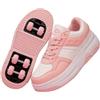Mateju Scarpe con Rotelle da Bambina Ragazzo Ragazza Sportive Scarpe da Skateboard, 6 Rotelle Rimovibile Skateboard Ginnastica da Pattini Sneakers per Bambino, 31-40 EU