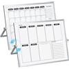 JOSTIVE Lavagna bianca double face, planner settimanale e mensile, 30 x 40 cm, lavagna magnetica con supporto pieghevole, lavagna bianca da tavolo lavabile per casa, ufficio e scuola