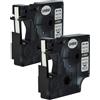 vhbw 2x Cassetta nastro sostituisce Dymo 18051 per etichettatrice nero su bianco, cassetta di tubi termoretrattili, 6 mm