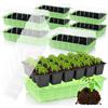 com-four® 8X Serra da Interno, vassoi Multi-Vaso con Coperchio | fioriera con vasi da coltivazione per 192 piante - set di coltivazione per fiori - frutta e verdura