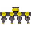 Bradas LE-03033K 3461 - Distributore per tubo da giardino, 4 vie, 4 valvole
