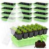 com-four® 12x Mini Serra da Interno con Coperchio, Kit di Coltivazione | Fioriera per Verdure - Erbe Aromatiche e Fiori - Scatola di Germinazione per Davanzale