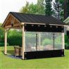 Generic Telone trasparente impermeabile per gazebo, portico, con porte con cerniera, in PVC, 2,4 x 2,4 m