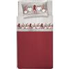 ITALYSWEETHOME Completo Lenzuola Flanella TIROLO GNOMI Cuore Rosso Made in Italy (Singolo)