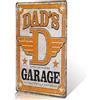 yunuo - Targa di latta vintage, decorazione artistica da parete per la casa, con scritta in lingua inglese "Dad's garage", regalo divertente