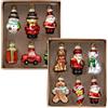 Hbbgdiy 12 pezzi ornamenti per albero di Natale mini palline di vetro vintage appese decorazioni natalizie con corda ornamenti per albero retrò set per feste natalizie decorazioni per la casa
