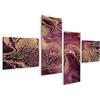 islandburner Quadro su tela Sfondo astratto rosa effetto acquerello texture vene d'oro lt artificiale IMVC Quadri Stampe Immagini Murale Decorazione da parete
