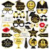 Tastetreasure 30 puntelli per cabina fotografica di laurea, classe 2026, divertenti decorazioni per feste di laurea con baffi, occhiali da laurea, accessori creativi per feste di laurea