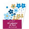 younikat Set di adesivi floreali blu marrone I Flower-Power Sticker per bicicletta, laptop, cellulare, cucina, bagno, auto, auto, resistente alle intemperie I kfz_285