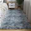 Hiseng Tie-Dye Shaggy Tappeto per Soggiorno, Soffice Peloso Ultra Molle Antiscivolo Tappeti Moquette per Soggiorno, Camera da Letto, in Tinta Unita, Antiscivolo (100x160cm,Grigio Acqua)