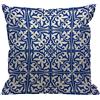 HGOD DESIGNS Federa per cuscino con piastrelle marocchine, Ikat damascato tradizionale floreale blu cobalto e bianco, decorazione per la casa, soggiorno, camera da letto, divano, sedia, 45 x 45 cm