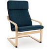 Vinylla Fodera di ricambio per poltrona Ikea Poang (cuscino design 1, poliestere, blu navy)