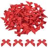QUARKZMAN 60Pcs Mini Fiocco a Nastro 1.5 Mini Fiore Fiocco Rosso | in Tessuto di Raso, per Artigianato Fai da Te Cucito Matrimonio Compleanno Festa