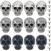 SUPERFINDINGS Set di 12 Borchie A Teschio in Lega di Colori 3 con Vite Posteriore per La Lavorazione della Pelle, Ideali per Abbigliamento in Stile Punk e Decorazioni Fai da Te, Foro: 2.4mm