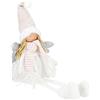 SPRINGOS Figura decorativa Elfo Angelo Fata Sgabello, con bordi e sgabello, 55 cm, ragazza in abito luminoso