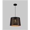 TEKHOME Lampadario a Sospensione Moderna in Metallo per Interni, Paralume Cilindrico Oro Interno, Attacco E27, Ø35cm, Altezza Regolabile 140cm - Bianco/Nero A73 (NERO)