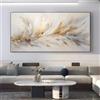 SDVIB Quadro su tela con piuma astratta color oro e beige, stampa artistica moderna e lussuosa per soggiorno, camera da letto e arredamento (70x140 cm/senza cornice)