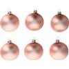 Holyart Palline di Natale: Palline Natale rosa cipria opaco vetro soffiato 80 mm 6 pz