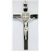 GTBITALY 10.004.11 croce di san benedetto eco economica argento smaltata a mano nero prete sacerdote esorcista esorcismo suora chiesa 20 cm