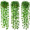 Zlokdraxy Piante artificiali da appendere, 100 cm, 3 pezzi, edera decorativa per balcone