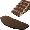 Haoppmof 15 tappetini autoadesivi per gradini, semicircolari, 60 x 24 cm | Tappetini per gradini, autoadesivi, morbidi tappetini per scale, per gradini in legno, nastro adesivo antiscivolo