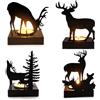 Vkwcck Portacandele Natale 4 Pezzi, Renne in Metallo Nero per Tealight | 4 diversi motivi di renne creano una calda atmosfera natalizia e decorano con eleganza la tavola e la casa