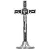 Tissting Crocifisso 12cm, Statua di Gesù Cattolico, Argento Retrò Cristiani Crocifisso Tavolo con Base Rimovibile, Gesù Cristo Crocifisso in Piedi per Decorazioni per Cappella Casa, Regalo di Cristo