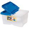Stefanplast Stefanbox Junior, Contenitore Multiuso con Fusto Semitrasparente e Coperchio a Doppia Apertura, Colori Assortiti
