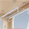 Generic Stendibiancheria regolabile in altezza, resistente, montaggio a soffitto, per vestiti bagnati e trapunte, con corda in acciaio inox