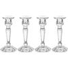 Romadedi Porta Candele Candelabri Cristallo - Set di 4 Portacandele in Vetro Elegant Candelabro da Tavolo per Centrotavola Candele Decorazioni Casa Compleanno Natalizie Matrimonio Festa