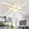 Dobecd Ventilatore da Soffitto con Luce Telecomando APP 6 Velocità Rotazione Reversibile pala soffitto con luce Dimmerabile Funzione MemoriaTimer Pranzo Camera Letto Lampada con Ventilatore Bianco4