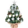 DEWUR Mini albero di Natale con illuminazione a LED, da tavolo, decorato, artificiale, per decorazioni natalizie, 40 cm