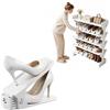 UISEBRT - Scarpiera regolabile da 10 pezzi, colore bianco, portascarpe salvaspazio regolabile in 3 livelli, organizer per scarpe, antiscivolo