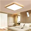 LIUYU Plafoniere a LED in legno, plafoniere rettangolari con telecomando Lampade a soffitto in legno dimmerabili per soggiorno 3000K-6500K Illuminazione interna moderna per luci da balcone per scale corrido