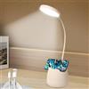 WIYETY Lampada da lettura a LED, dimmerabile, luce notturna con portapenne, 3 modalità, USB, ricaricabile, interruttore touch, studiobenna
