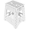 Generisch Sgabello pieghevole XL, bianco, pieghevole, 40 cm, con antiscivolo e maniglia