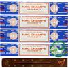 M & J Satya Nag Champa - Bastoncini di incenso originali Agarbatti, con porta bastoncini di incenso M&J, confezione da 4, per aromaterapia, spa, yoga, matrimoni, meditazione, guarigione, positività e relax