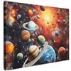 MuchoWow© Quadri Grandi Dimensioni Quadretti Da Parete Quadro Moderno | 40x30 cm - Camera Da Letto Stampa Foto Su Tela Soggiorno Cornice Decorazioni Pianeti - Universo - Neon - Spazio