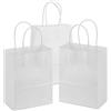 Rhinocerosdance 50 Pezzi Sacchetti Carta Con Manici Sacchetti Carta Regalo Addensare Sacchetto Di Carta Kraft Sacchetti Carta Natale Buste Regalo Natale Piccole, 15 x 8 x 21 cm, Bianco