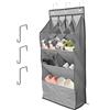 LJEC Organizer sopra la porta per scarpe, 11 griglie, organizer da appendere alla porta, organizer da appendere per cappelli, biancheria intima, camera da letto, bagno, grigio, grande
