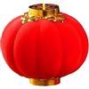 Fictory Grande lanterna a sfera floccata rossa, 25 x 25 x 21 cm, in velluto, ornamento da appendere per esterni e interni, decorazione festiva, festa di Capodanno, bonsai e decorazione per feste in