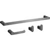 Rea - Set accessori da bagno 4 pezzi Mati - Metallo - Titanio - 10 x 10 x 10 cm